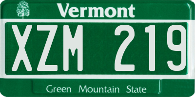 VT license plate XZM219