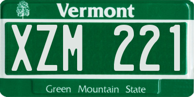 VT license plate XZM221