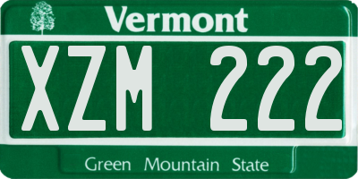 VT license plate XZM222