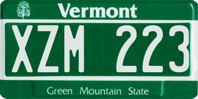 VT license plate XZM223