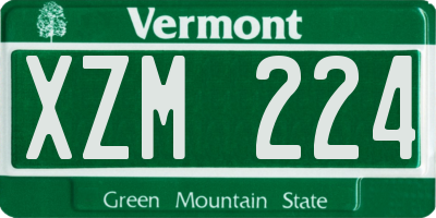 VT license plate XZM224