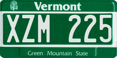 VT license plate XZM225