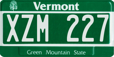 VT license plate XZM227