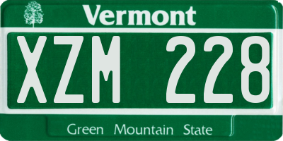 VT license plate XZM228