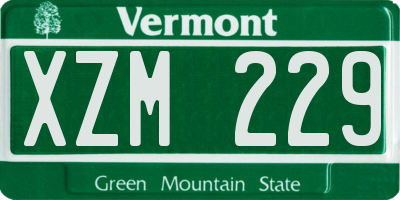 VT license plate XZM229