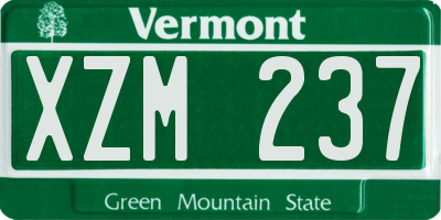 VT license plate XZM237