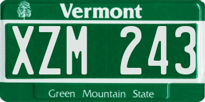 VT license plate XZM243