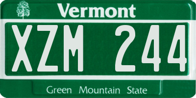 VT license plate XZM244
