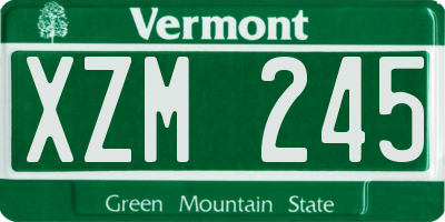 VT license plate XZM245