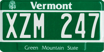 VT license plate XZM247