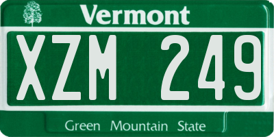 VT license plate XZM249
