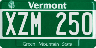 VT license plate XZM250
