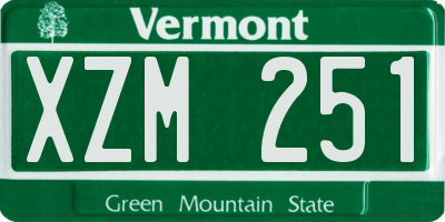 VT license plate XZM251