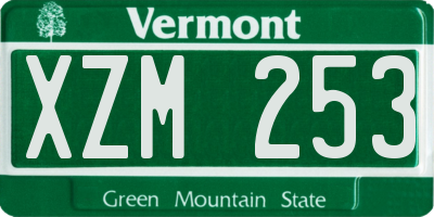 VT license plate XZM253