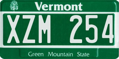 VT license plate XZM254