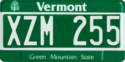 VT license plate XZM255