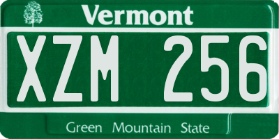 VT license plate XZM256