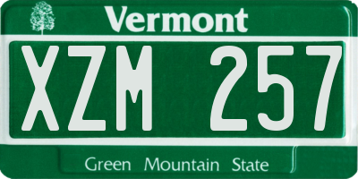 VT license plate XZM257