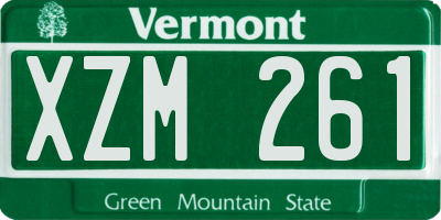 VT license plate XZM261