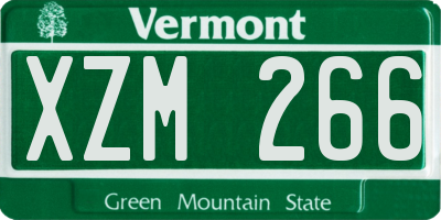 VT license plate XZM266