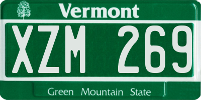 VT license plate XZM269