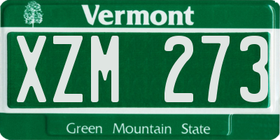 VT license plate XZM273