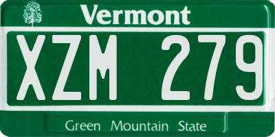 VT license plate XZM279