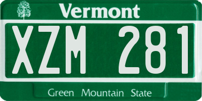 VT license plate XZM281