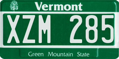 VT license plate XZM285