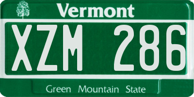 VT license plate XZM286