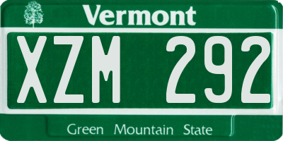 VT license plate XZM292