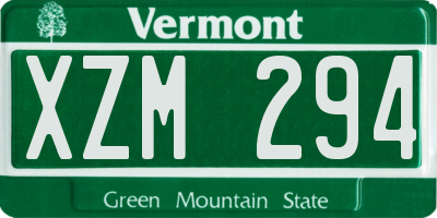 VT license plate XZM294