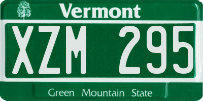 VT license plate XZM295