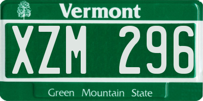 VT license plate XZM296