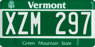 VT license plate XZM297