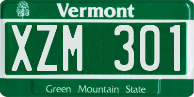 VT license plate XZM301