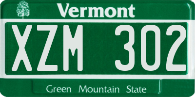 VT license plate XZM302
