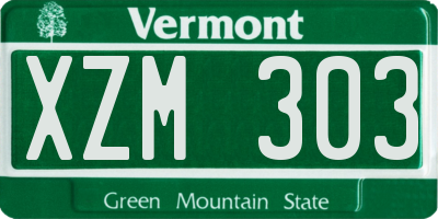 VT license plate XZM303