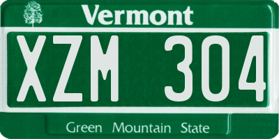 VT license plate XZM304