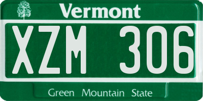 VT license plate XZM306