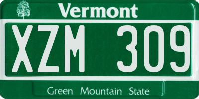 VT license plate XZM309
