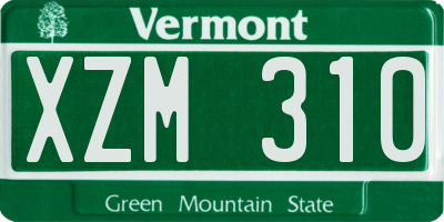 VT license plate XZM310