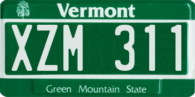 VT license plate XZM311