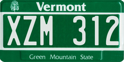 VT license plate XZM312