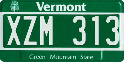 VT license plate XZM313