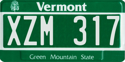 VT license plate XZM317