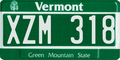 VT license plate XZM318