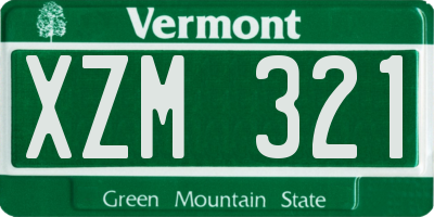 VT license plate XZM321