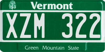 VT license plate XZM322