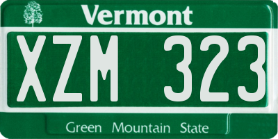 VT license plate XZM323